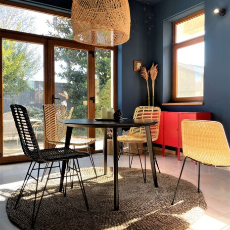 mobilier-dining-ratan Corp de iluminat din ratan împletit