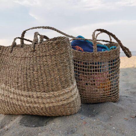 set-geanta-de-plaja-impletita Geanta de umar din iarba de mare Pagoda